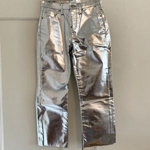 Topshop Dree Silver Cropped Pants